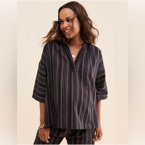 Hatch Maternity Cori Top in Ivory Stripe